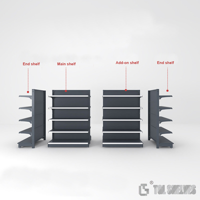 Durability Supermarket Grocery Rack , Gondola Supermarket Shelving Systems MultiLayers