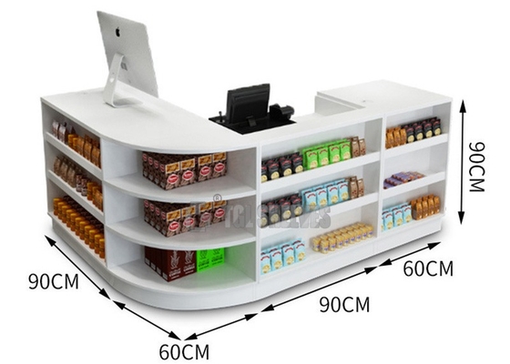 Flexible Wooden Supermarket Checkout Counter Convenience Store Cash Table